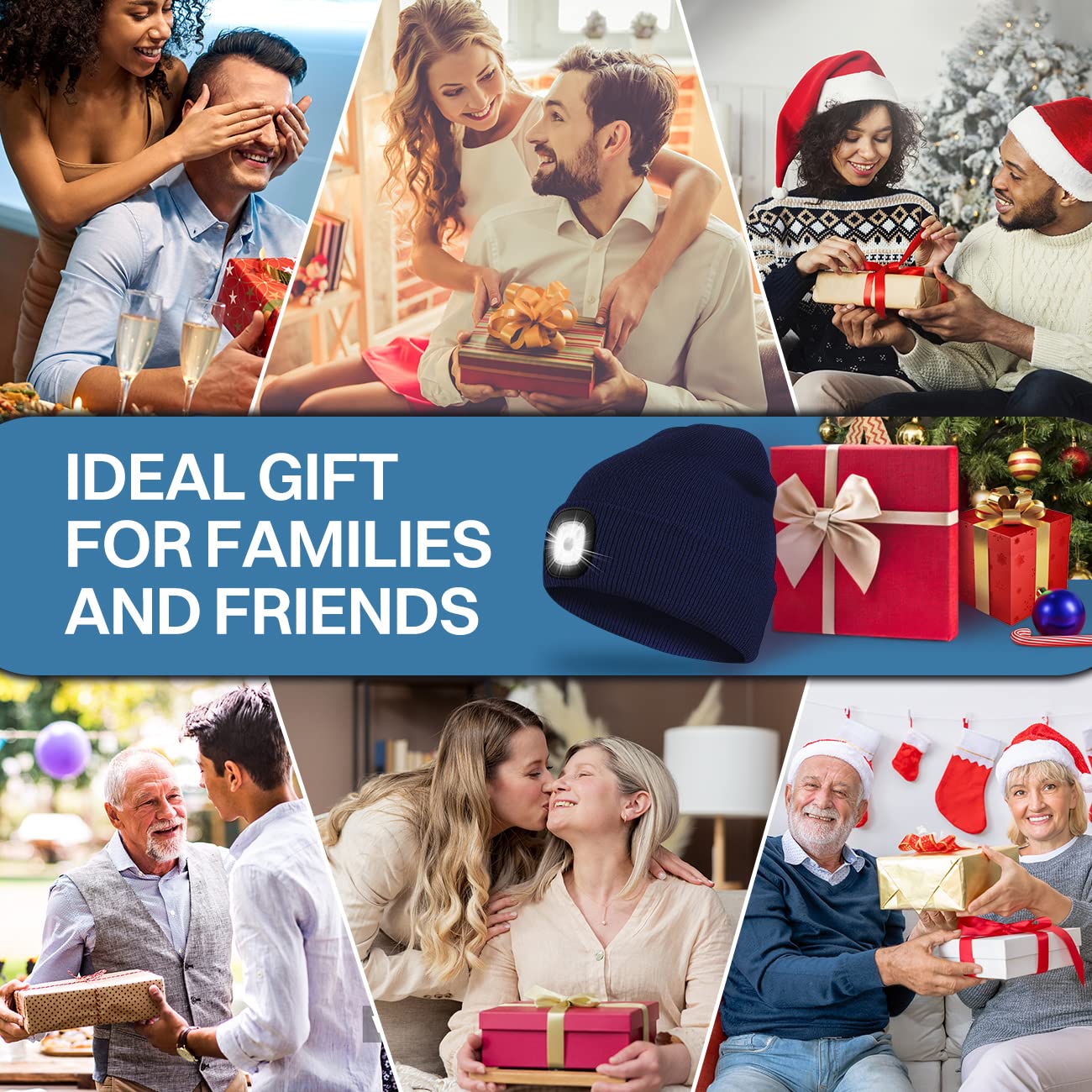 Bosttor LED Beanie Hat with Light, Rechargeable Headlamp Cap, Unisex Winter Warm Knitted Hats, Headlight Flashlight for Running Hiking Camping,Tech Gifts for Men Women Handyman Teens Camouflage