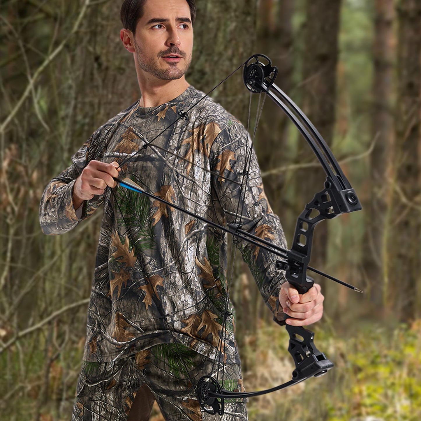 LOOGU Men’s Hunting Camo Shirt Lightweight, Camouflage Shirts for Men Long Sleeve Shirt for Fishing Hiking Camping