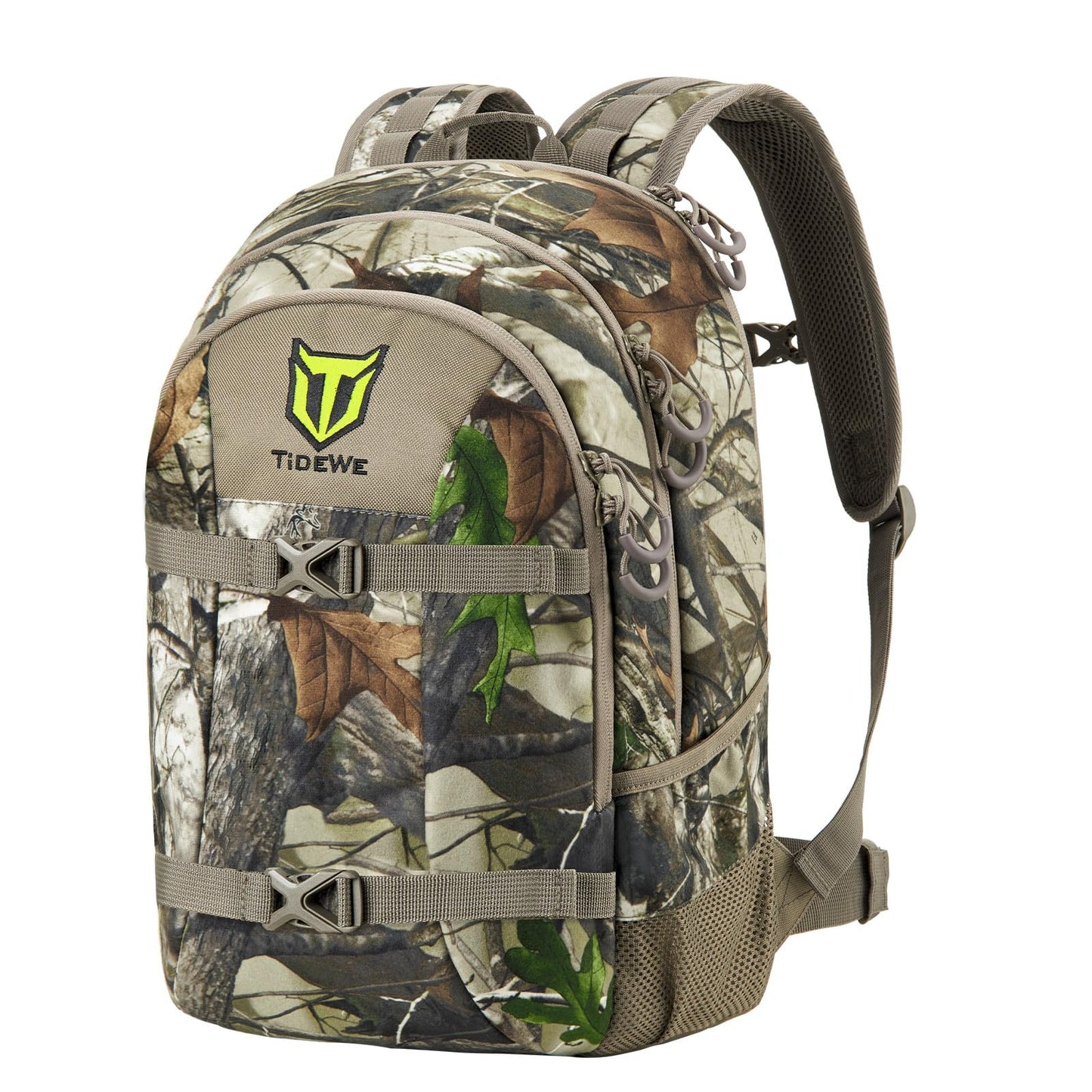 TIDEWE Hunting Backpack with Waterproof Rain Cover, 25L Hunting Pack, Durable Hunting Day Pack for Bow Rifle Gun (Next Camo G2)