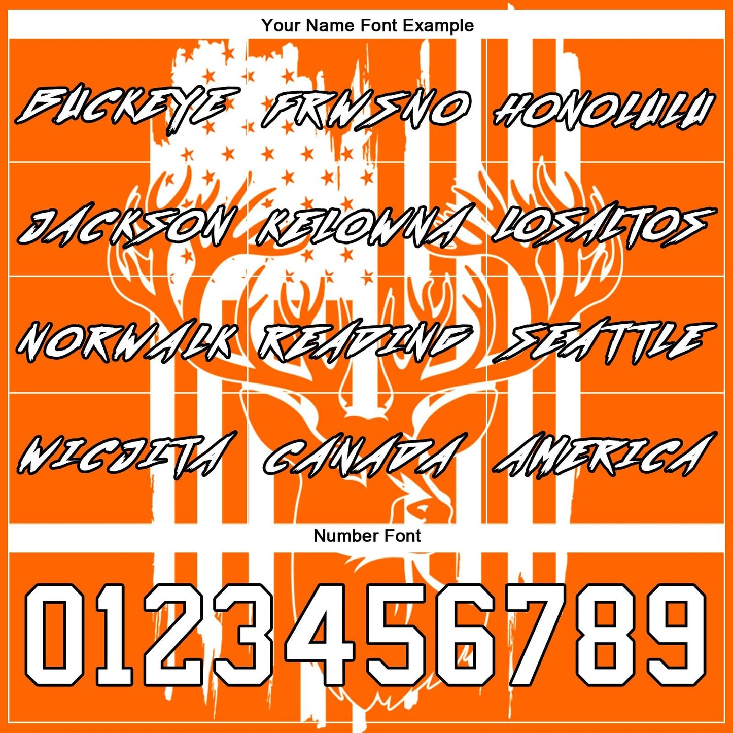 Custom Hunter Orange Hoodie Deer Hunting Sweatshirt Patriotic USA Flag Personalized Sports Baseball Pullover Hoodie Printed Name Number Logo for Men Women Outdoor Camping Hunting Wear