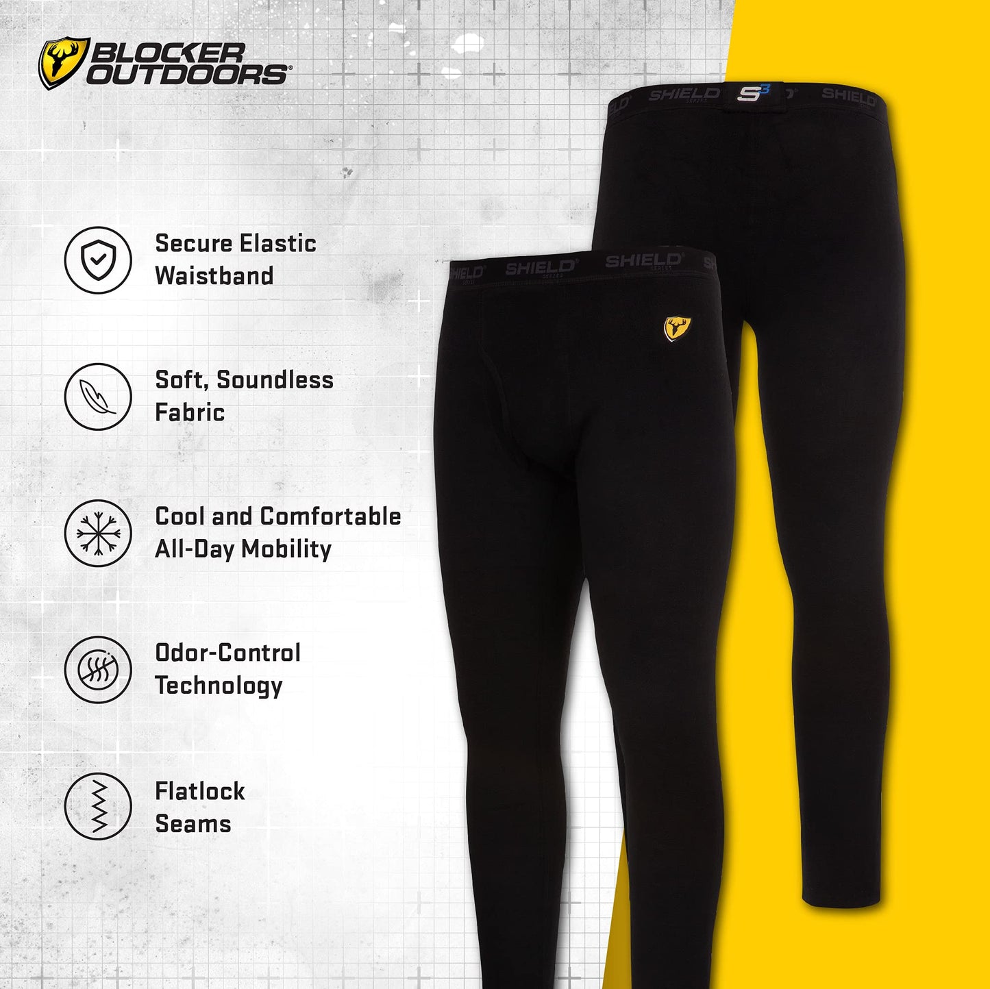 SCENTBLOCKER Shield Series Koretec Polar Weight Bottom, Athletic Pants for Men - Black (Large)