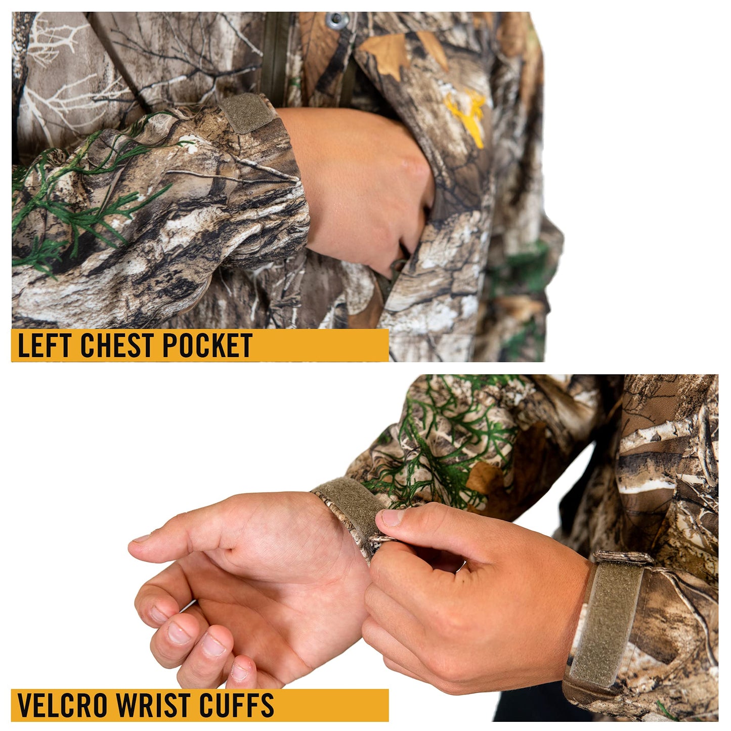 HOT SHOT Youth Camo Rain Jacket – Realtree Edge Waterproof Hunting Outdoor Apparel, Medium