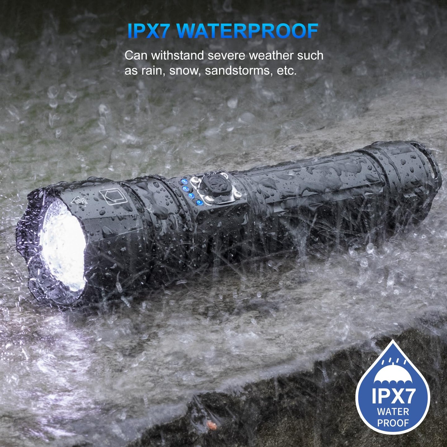 Rechargeable Led Flashlights High Lumens 2Pack, 99,000 Lumen Super Bright Flashlight with 5 Modes & 15H Long Runtime, Powerful Waterproof Handheld Flash Light for Home Camping