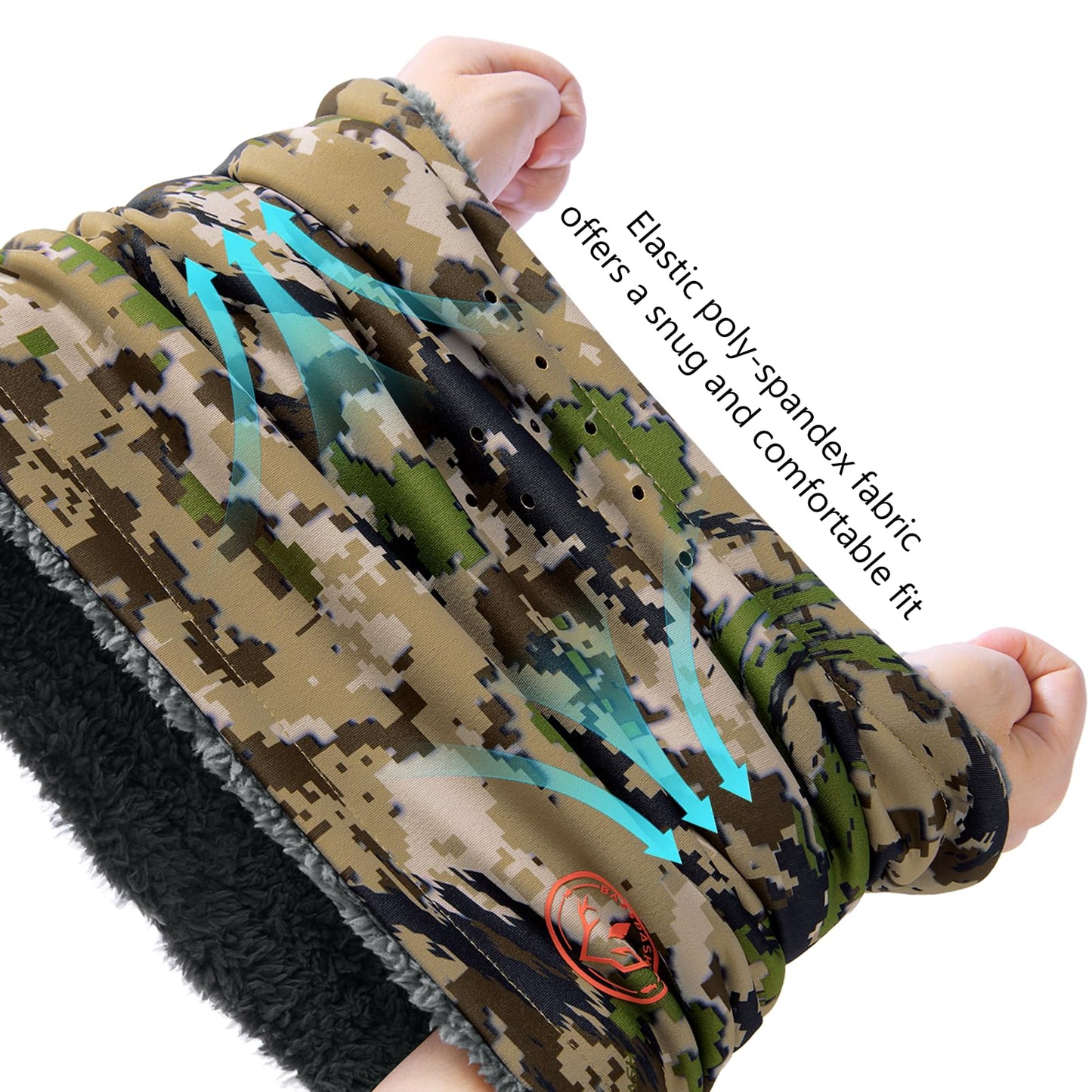 BASSDASH Unisex Winter Neck Gaiter Warmer Insulated Fleece Hunting Face Mask Water Resistant for Fishing Hiking Skiing