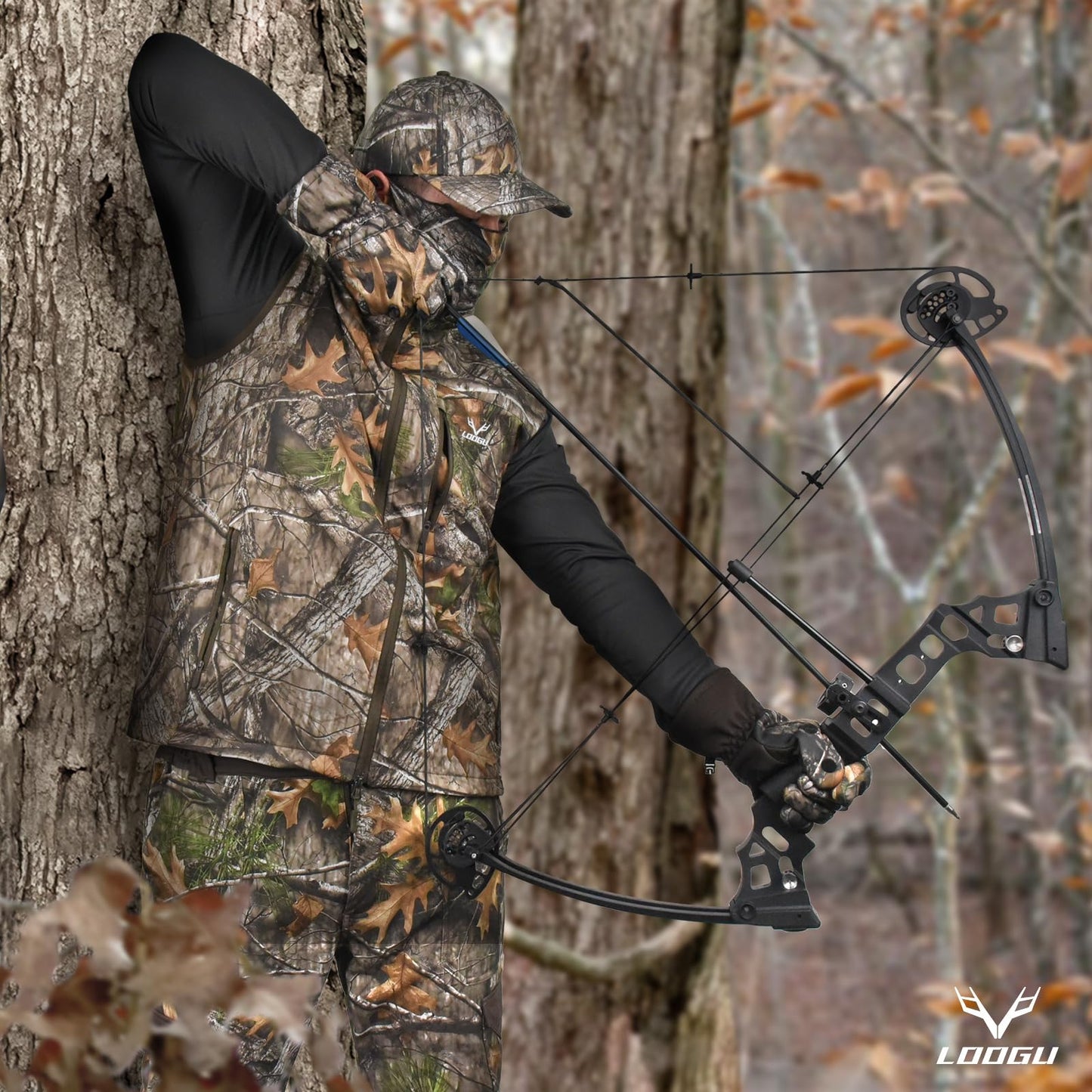 LOOGU Mens Camo Hunting Vest Fleece Lined Water Resistant Outdoor Fishing Outwear