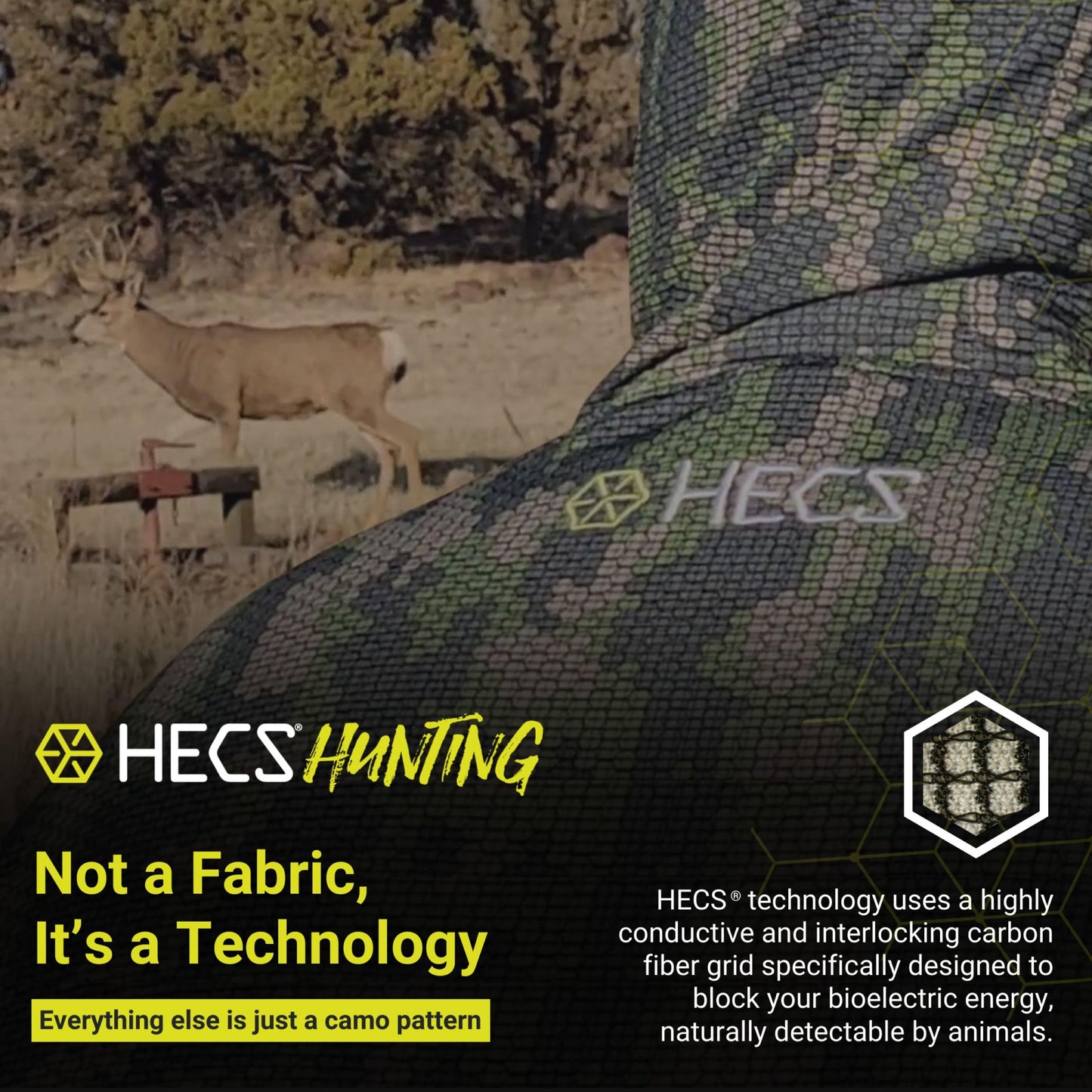 HECS HECSTYLE Lightweight System | Hunting Camo Suit with Bioelectric Shielding | Hunting Clothes for Men | Patented Technology | Mens Hunting Clothes - X-Large - Green