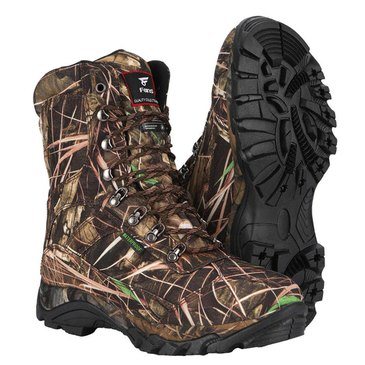 8 Fans Hunting Boots for Men, 800g Thinsulate Insulated Waterproof Hunting Shoes, Lightweight Anti-Slip Outdoor Boots for Cold Weather, Hiking, Fishing Size 9