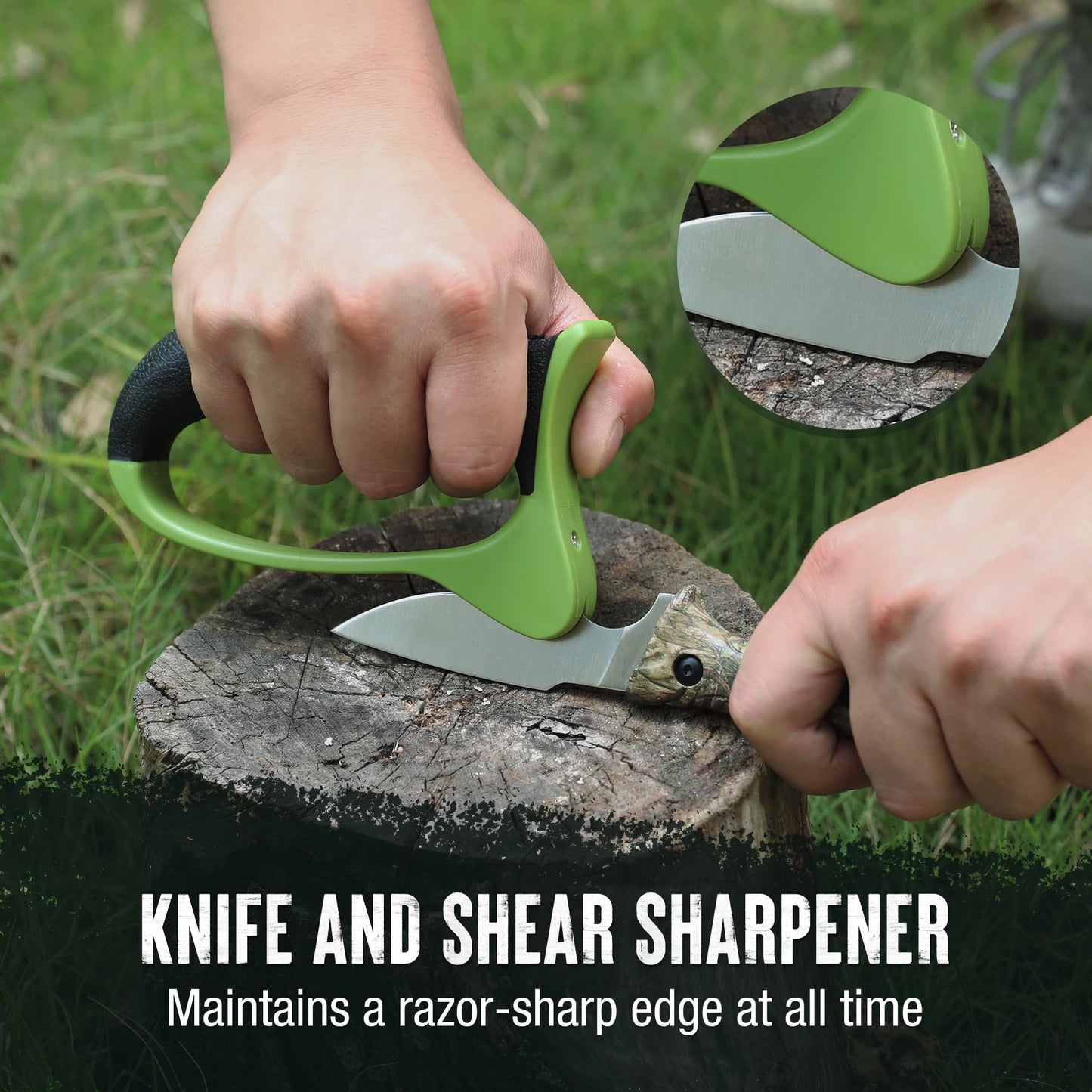 Mossy Oak Field Dressing Kit, 4 Pcs Camouflage Hunting Knife Set with Sheath, Gut-Hook Skinner, Caping Knife, Wood/Bone Saw, Knife Sharpener, for Deer Hunting, Camping, Perfect Hunting Gifts for Men