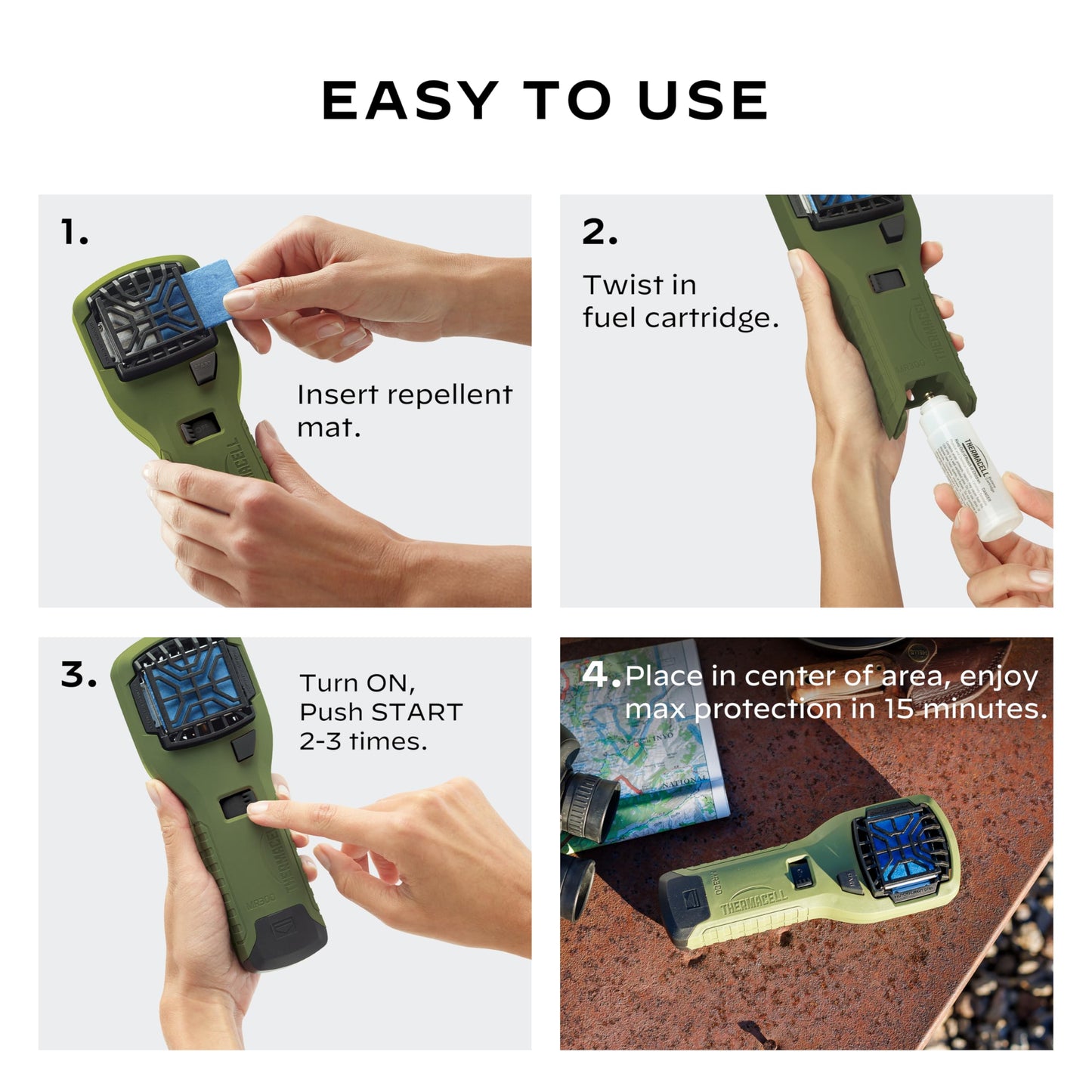 Thermacell Mosquito Portable Repeller; Includes 12-Hour Refill; 15 Foot Zone of Protection; Highly Effective Mosquito Repellent; Deet Free Bug Spray Alternative; Scent Free