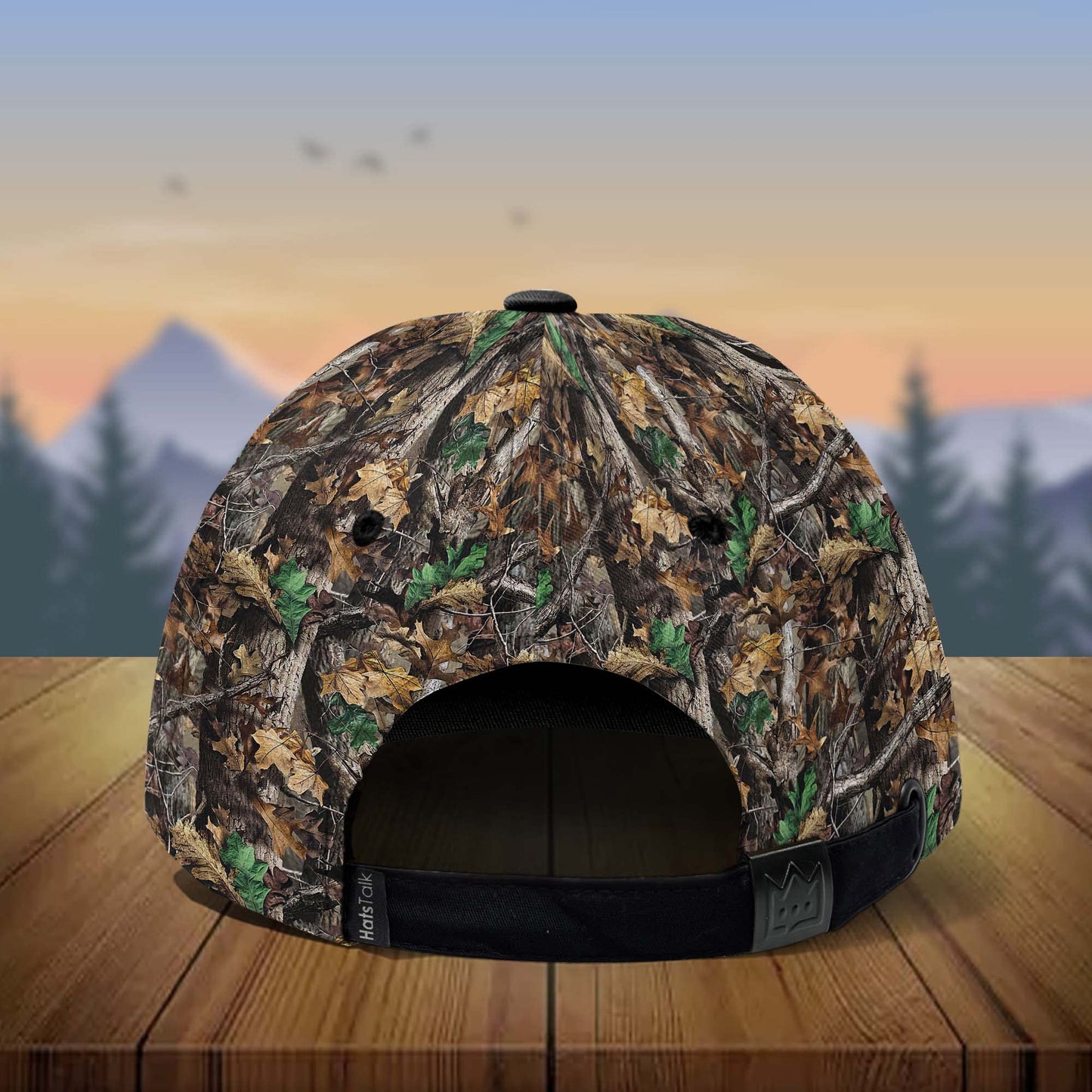 CleveFit Deer Skull Hunting Camo Pattern 3D Print Adjustable Baseball Cap, Unique Graphic Design