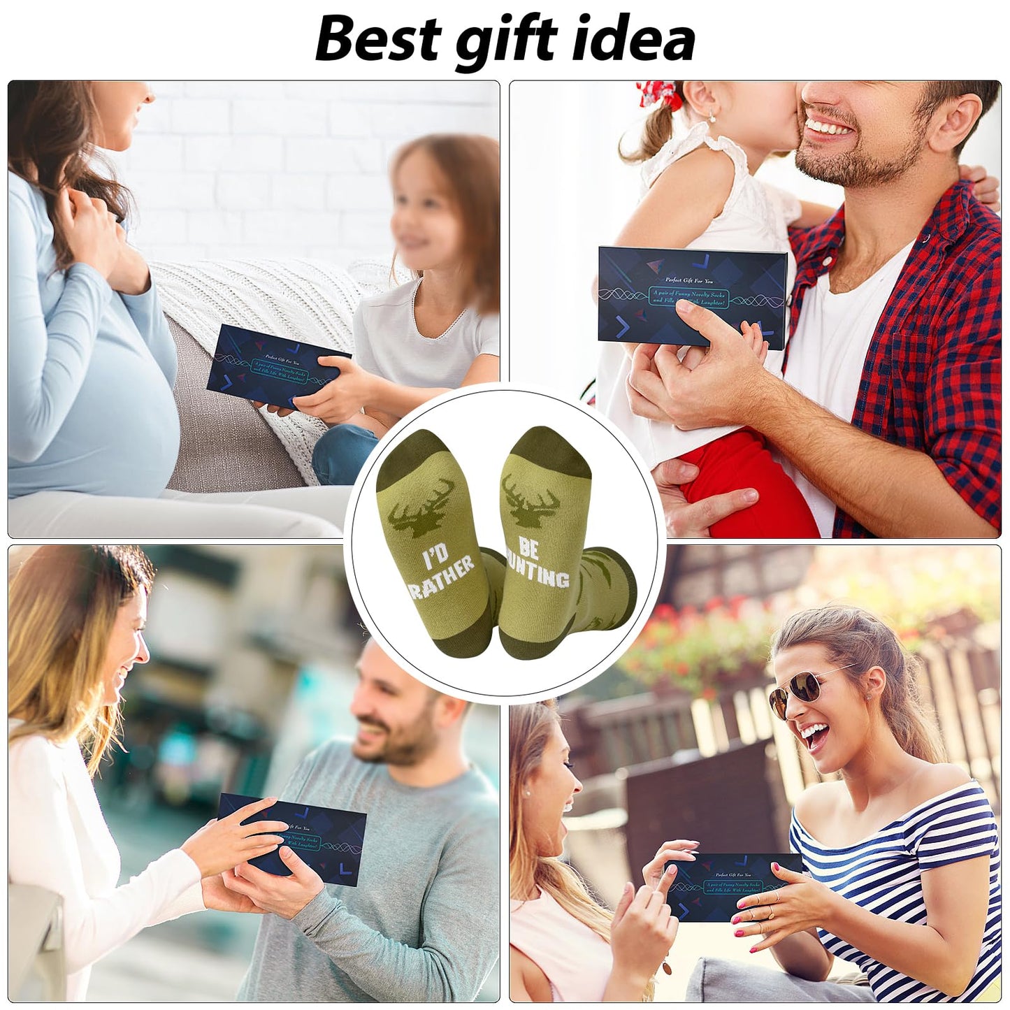 Nucinzua Birthday Gifts for Men,Hunting Gifts for Men,I'd Rather Be Hunting Socks,Funny Socks for Mens Birthday Gift Ideas,Christmas Stocking Stuffers for Dad Grandpa Husband Hunters