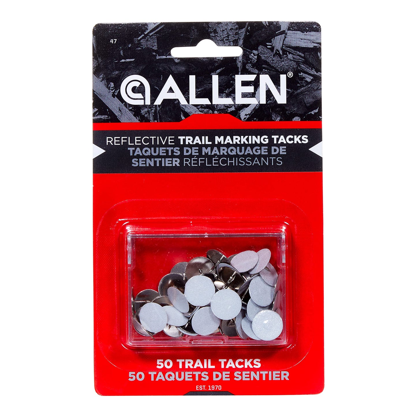 Allen Company Reflective Trail Marking Tacks (Pack of 50) White, 1/2"
