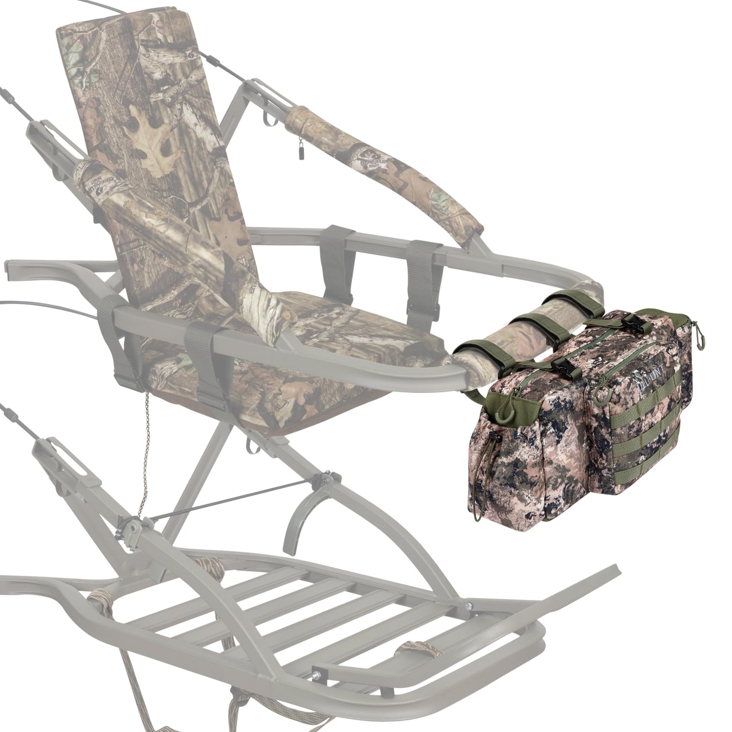 UIIHUNT Treestand Front Storage Bag, Tree Stand Accessories for Hunting, Treestand Accessories, Tree Stand Accessories, Compatible with Most Commercially Available Treestands, Camo, One Size Fit All