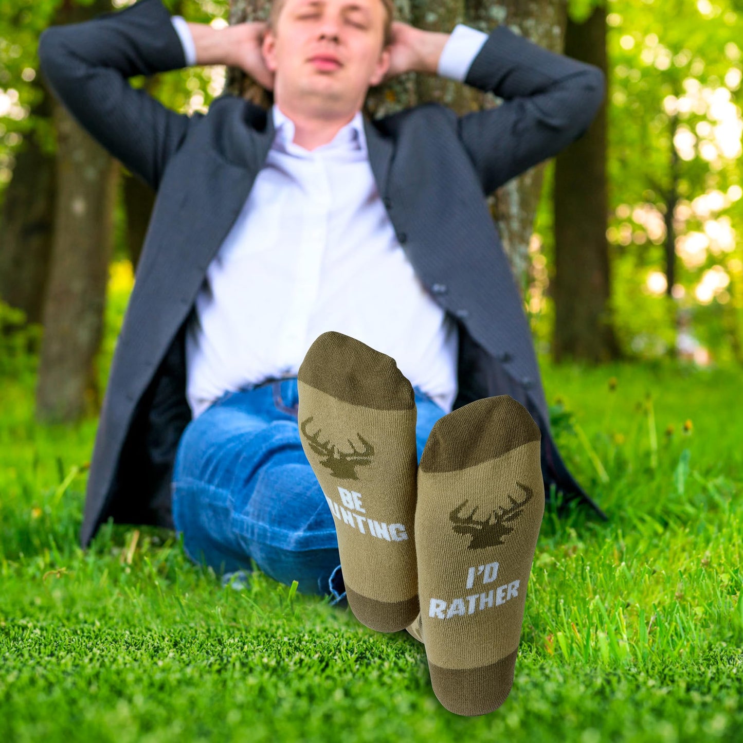 Nucinzua Birthday Gifts for Men,Hunting Gifts for Men,I'd Rather Be Hunting Socks,Funny Socks for Mens Birthday Gift Ideas,Christmas Stocking Stuffers for Dad Grandpa Husband Hunters