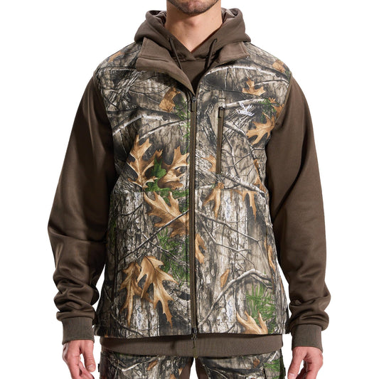 LOOGU Mens Camo Hunting Vest Fleece Lined Water Resistant Outdoor Fishing Outwear