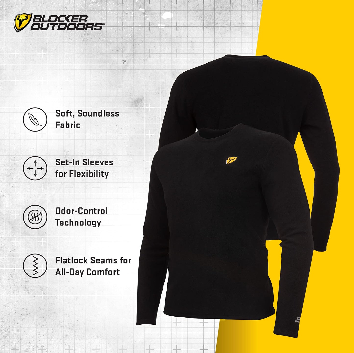 SCENTBLOCKER Shield Series Koretec Polar Weight Top, Base Layer Men’s Shirt - Black (Large)