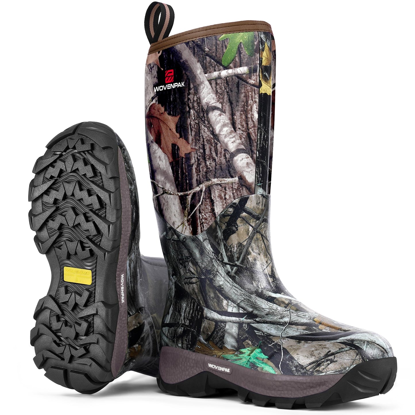 WOVENPAK Rubber Boots for Women, Waterproof Rain Boots Women, Insulated Hunting Boots, Neoprene Garden Mud Boots All Season for Hunting, Gardening, Farming, Size 6