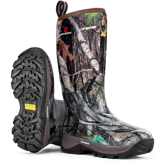 WOVENPAK Rubber Boots for Women, Waterproof Rain Boots Women, Insulated Hunting Boots, Neoprene Garden Mud Boots All Season for Hunting, Gardening, Farming, Size 6