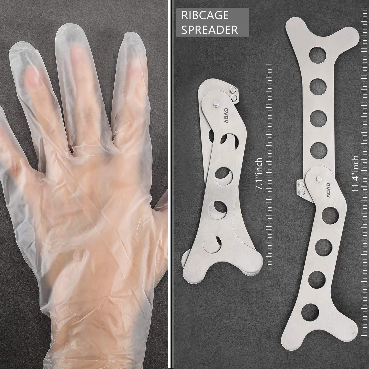 GVDV Hunting Knife Set - Deer Field Dressing Kit, Game Processor Set With Gut Hook Skinner, Spreader, Gloves - 6 Piece Butcher Gear for Men