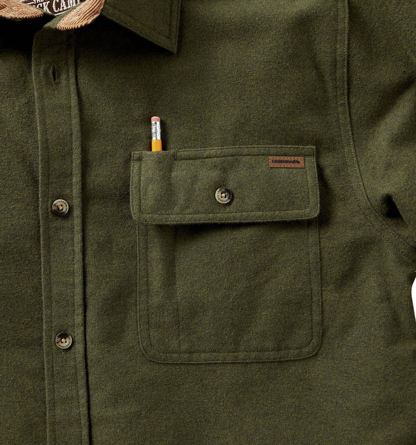 Legendary Whitetails Mens Flannel Shirt Long Sleeve Button Down 100% Cotton, Army, XL