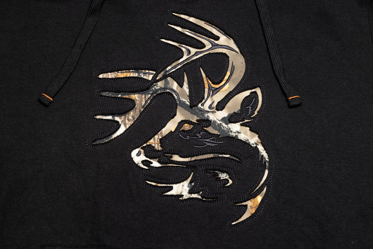 Legendary Whitetails Mens Camo Hoodie Pullover Sweatshirt Midweight V-Neck Design, Onyx, XL