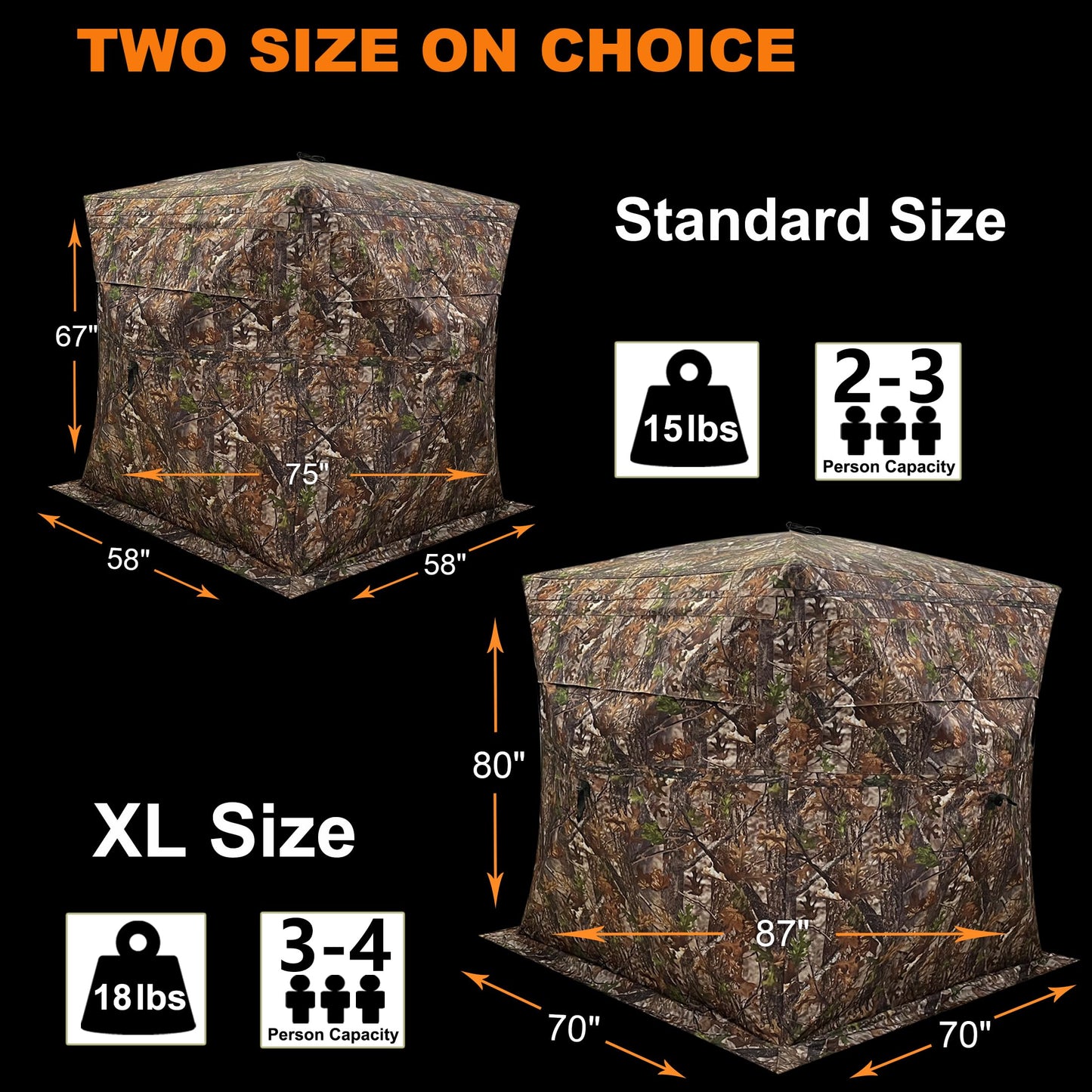 CROSS MARS Portable 2-3 Person 270 Degree See Through Hunting Blind Ground Camouflage Pop Up Hub Turkey Deer Blinds Tent