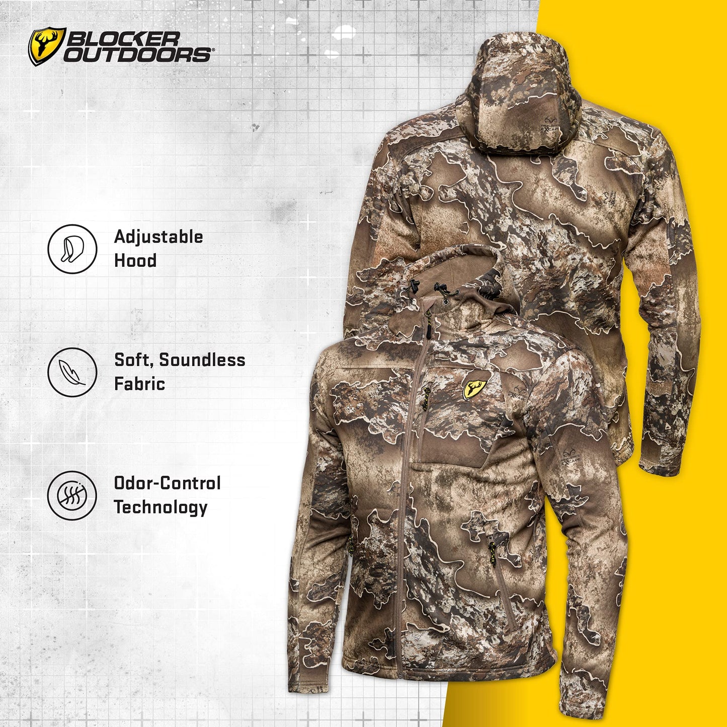 SCENTBLOCKER Scent Blocker Shield Series Silentec Jacket, Camo Hunting Clothes for Men (Realtree Excape, Large)