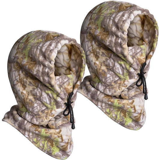 Watayo 2 Pcs Hunting Face Mask for Cold Weather- Winter Camouflage Balaclava Face Mask- Windproof Balaclava Ski Warmer Face Cover for Men Hunting Camping