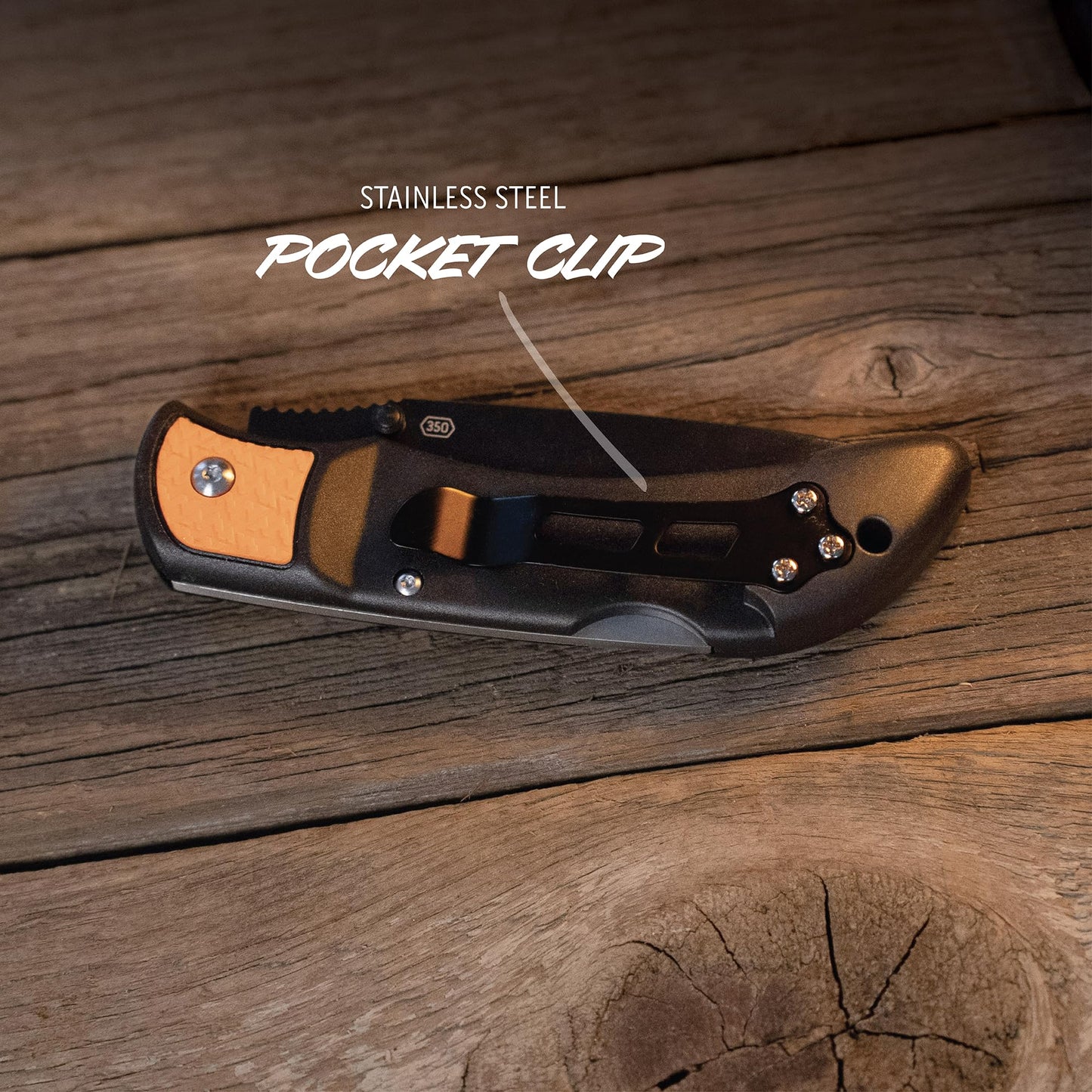 OUTDOOR EDGE 3.5" RazorLite EDC Knife. Pocket Knife with Replaceable Blades and Clip. The Perfect Hunting Blade for Skinning Deer. Blaze Orange with 6 Blades