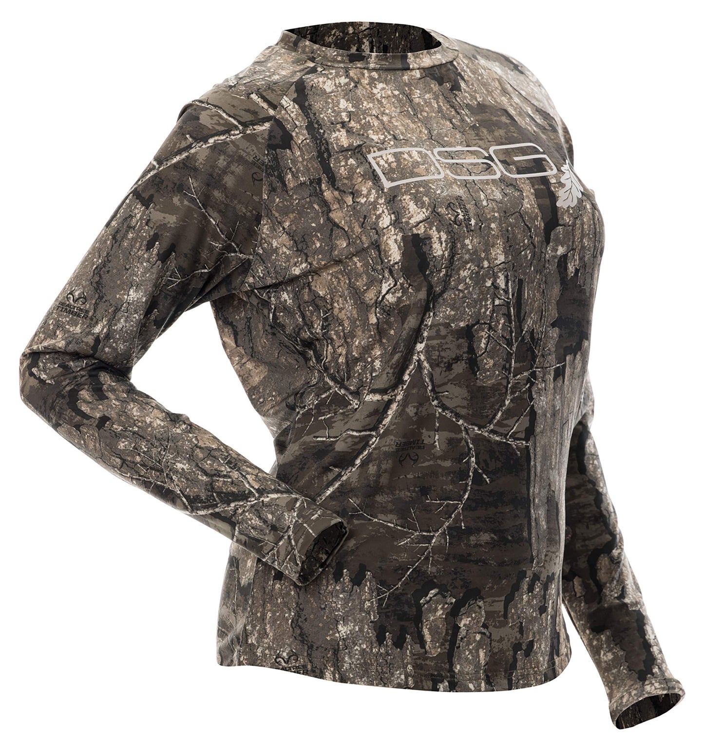 (DSG Outerwear) Women's LS Camo Tech Hunting Shirt - Timber - LG