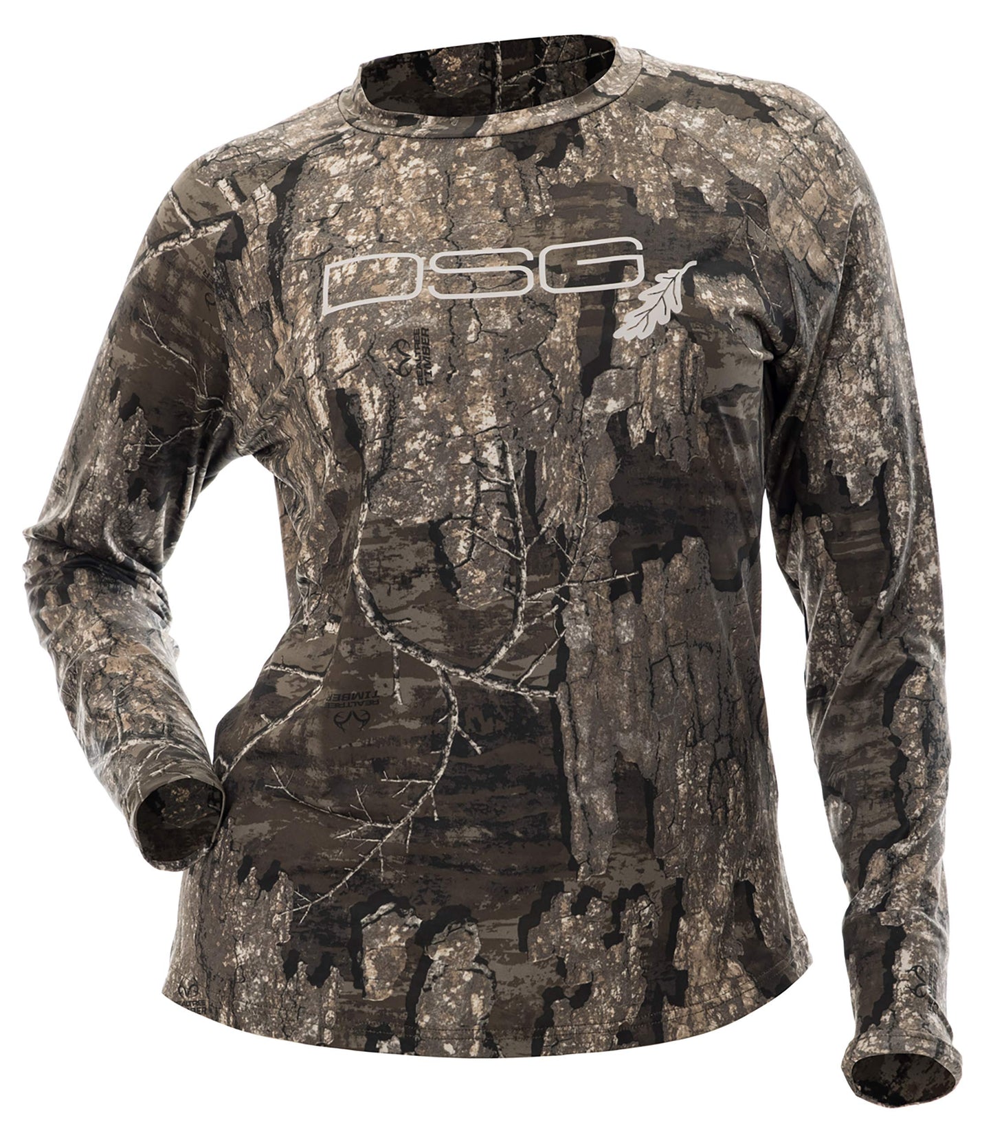 (DSG Outerwear) Women's LS Camo Tech Hunting Shirt - Timber - LG