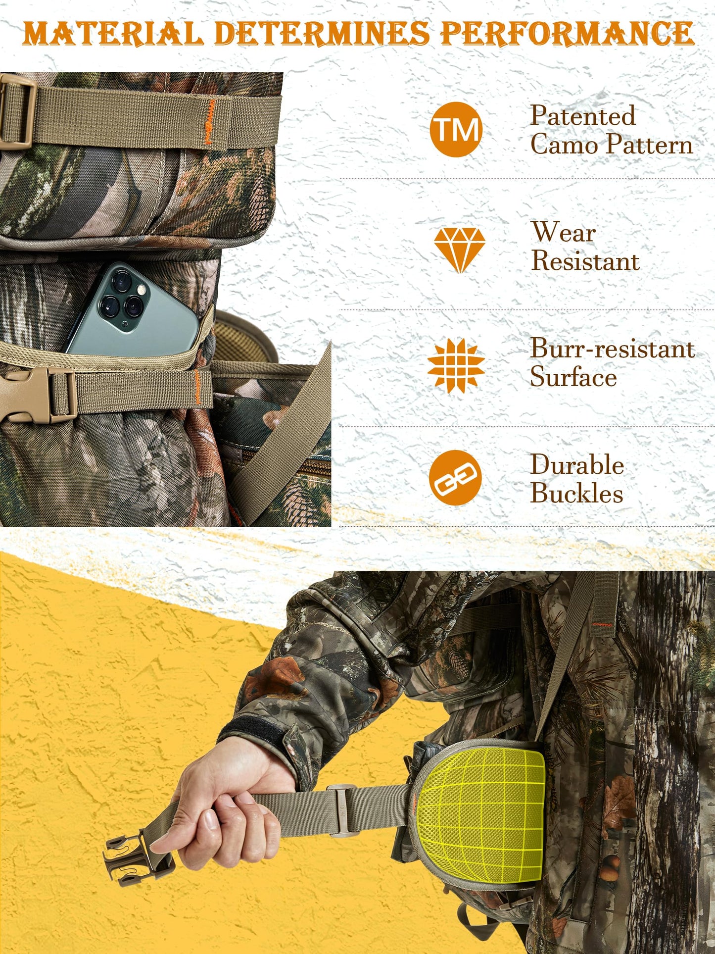 NEW VIEW Hunting Backpack for Men 80L, Camo Bag for Deer, Elk, Waterproof Daypack with Rain Cover & Frame