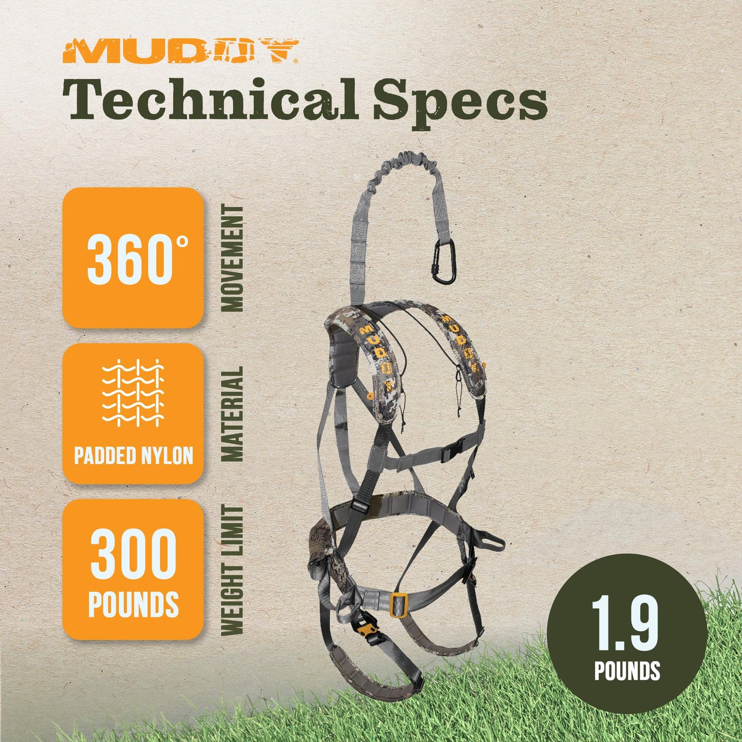 MUDDY Tree Stand Safety Harness Hunting Accessory