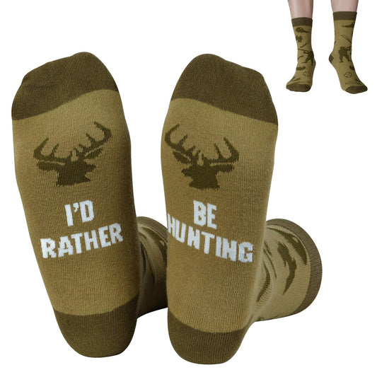 Nucinzua Birthday Gifts for Men,Hunting Gifts for Men,I'd Rather Be Hunting Socks,Funny Socks for Mens Birthday Gift Ideas,Christmas Stocking Stuffers for Dad Grandpa Husband Hunters
